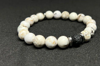 Pulsera de Piedras Naturales / Blanca - Negra